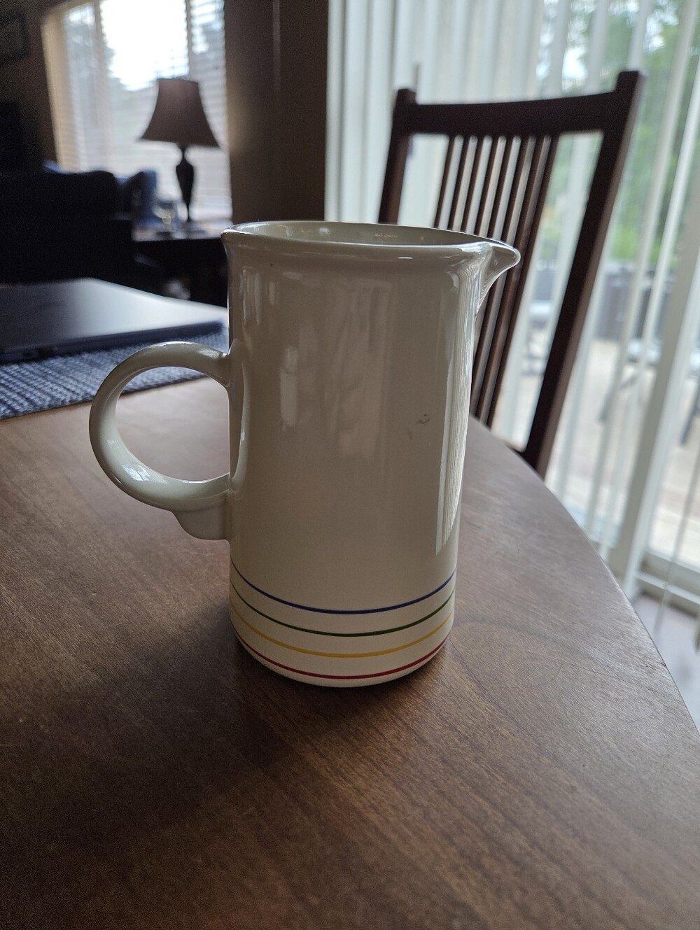 Vintage 80s Epoch Korea "Rainbow Stripe" Pitcher